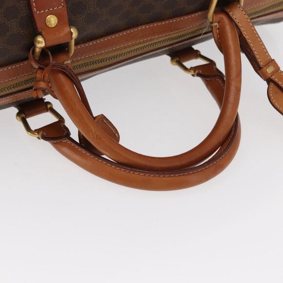 CELINE Macadam Canvas Boston Bag PVC Brown Gold Auth 152577 - Picture 7 of 16